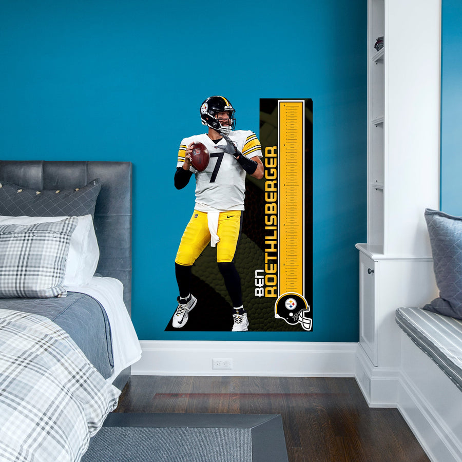 Ben Roethlisberger - Growth Chart - Official NFL - Pittsburgh Steelers - Reusable Vinyl Wall Decal