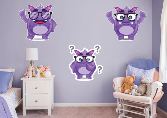 Monster:  Violet Monsters Collection        -   Removable Wall   Adhesive Decal