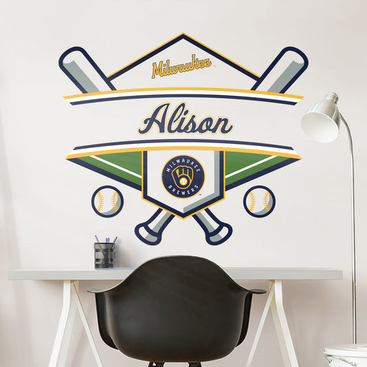 Milwaukee Brewers: Personalized Name - Officially Licensed MLB Transfer Decal