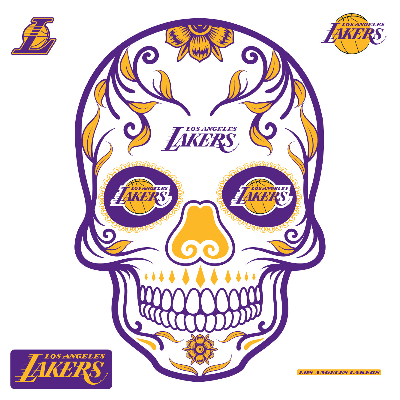 L.A. Lakers Skull Hands LA Skull Hand Sign LA LAKERS 
