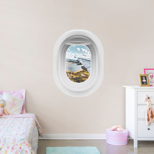 Airplane View Instant Window        -   Removable     Adhesive Decal