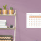 Calendars: Touch of Pink Modern One Month Calendar Dry Erase - Removable Adhesive Decal