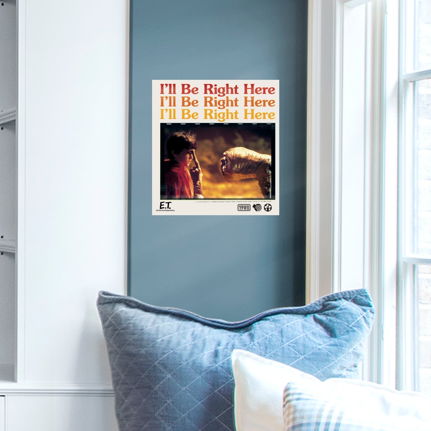 E.T.: E.T. I'll Be Right Here 40th Anniversary Graphic Poster - Officially Licensed NBC Universal Removable Adhesive Decal