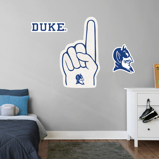 Duke Blue Devils:    Foam Finger        - Officially Licensed NCAA Removable     Adhesive Decal