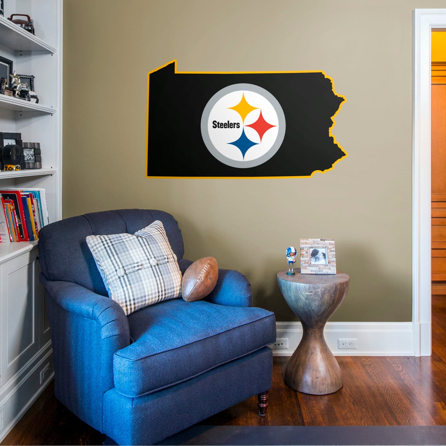 Pittsburgh Steelers:  State of Pennsylvania Logo        - Officially Licensed NFL Removable Wall   Adhesive Decal