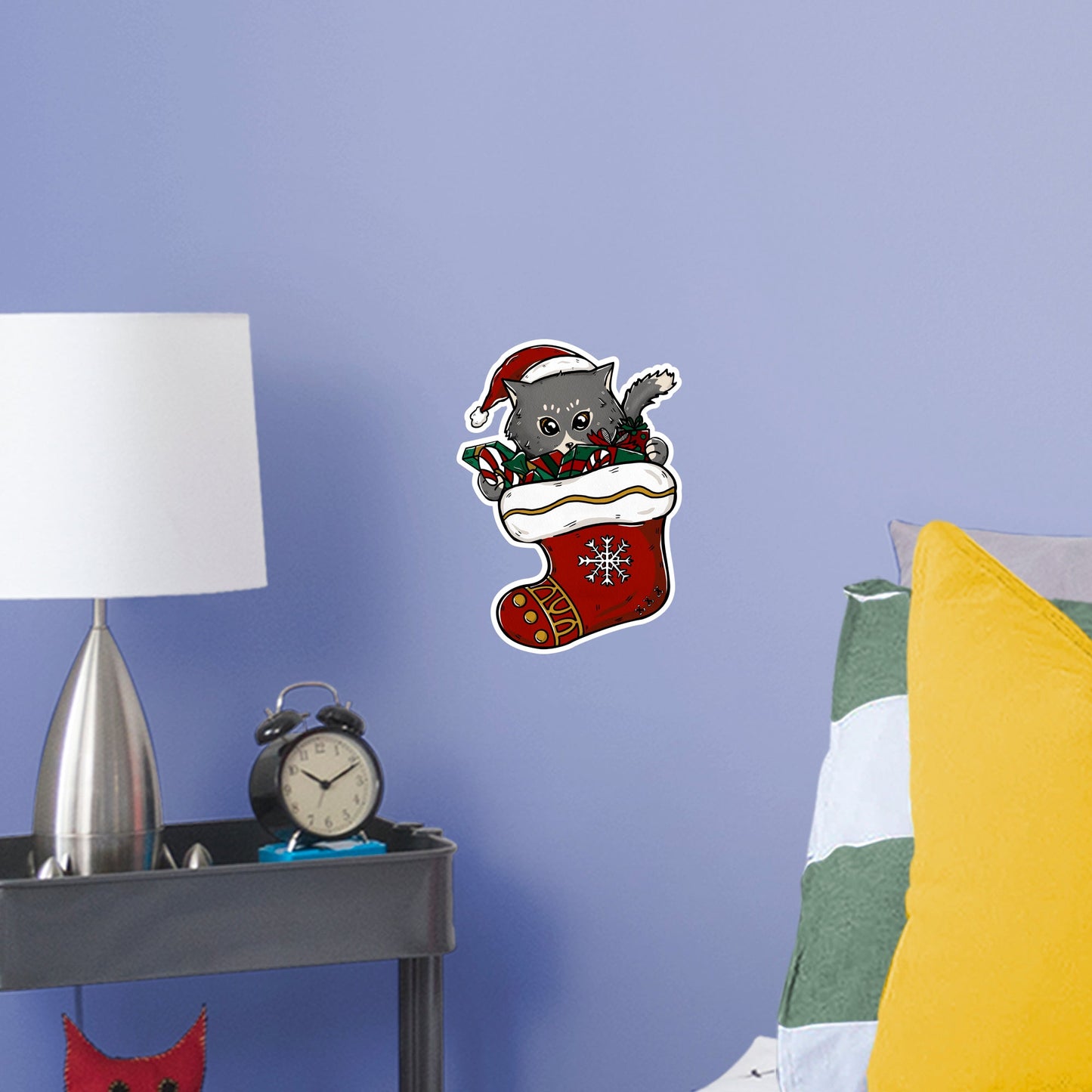 Cat in Stocking        - Officially Licensed Big Moods Removable     Adhesive Decal