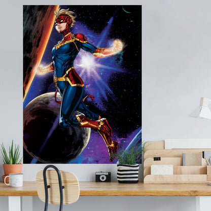 Avengers: Captain Marvel Realbig Mural        - Officially Licensed Marvel Removable Wall   Adhesive Decal