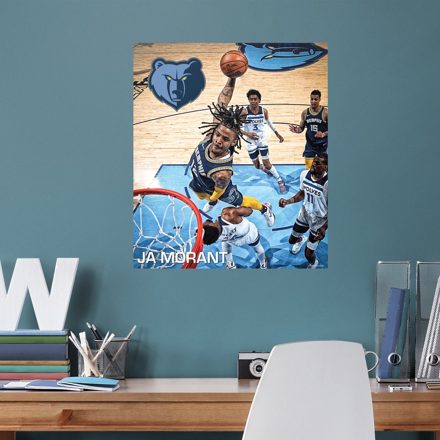 Memphis Grizzlies: Ja Morant Playoff Dunk Poster - Officially Licensed NBA Removable Adhesive Decal