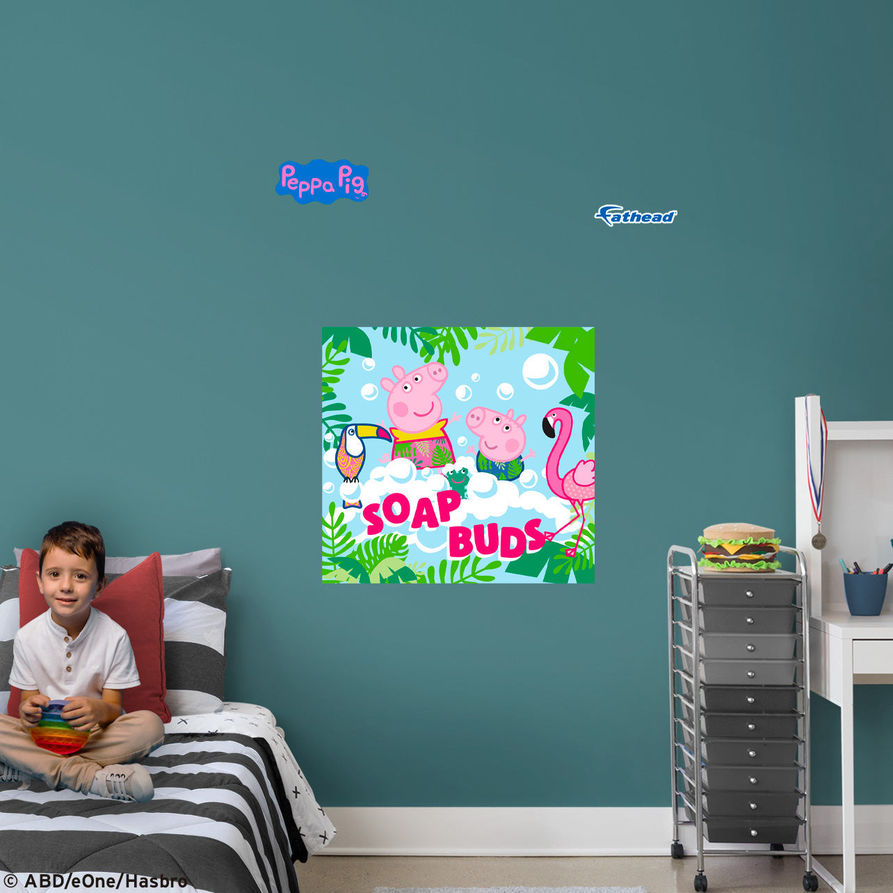 Peppa Pig: Soap Buds Poster - Officially Licensed Hasbro Removable Adhesive Decal