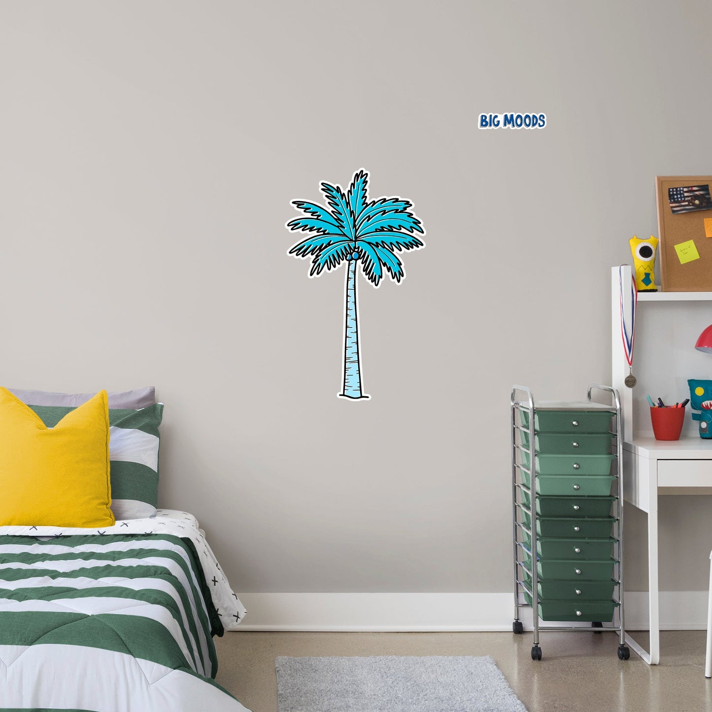 Palm Tree (Blue)        - Officially Licensed Big Moods Removable     Adhesive Decal