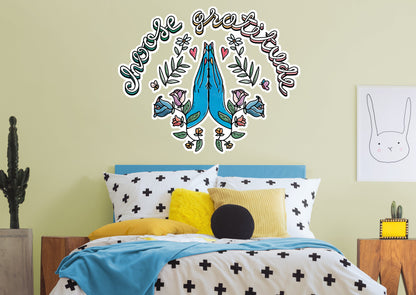 Choose Gratitude Blue Hands        - Officially Licensed Big Moods Removable     Adhesive Decal