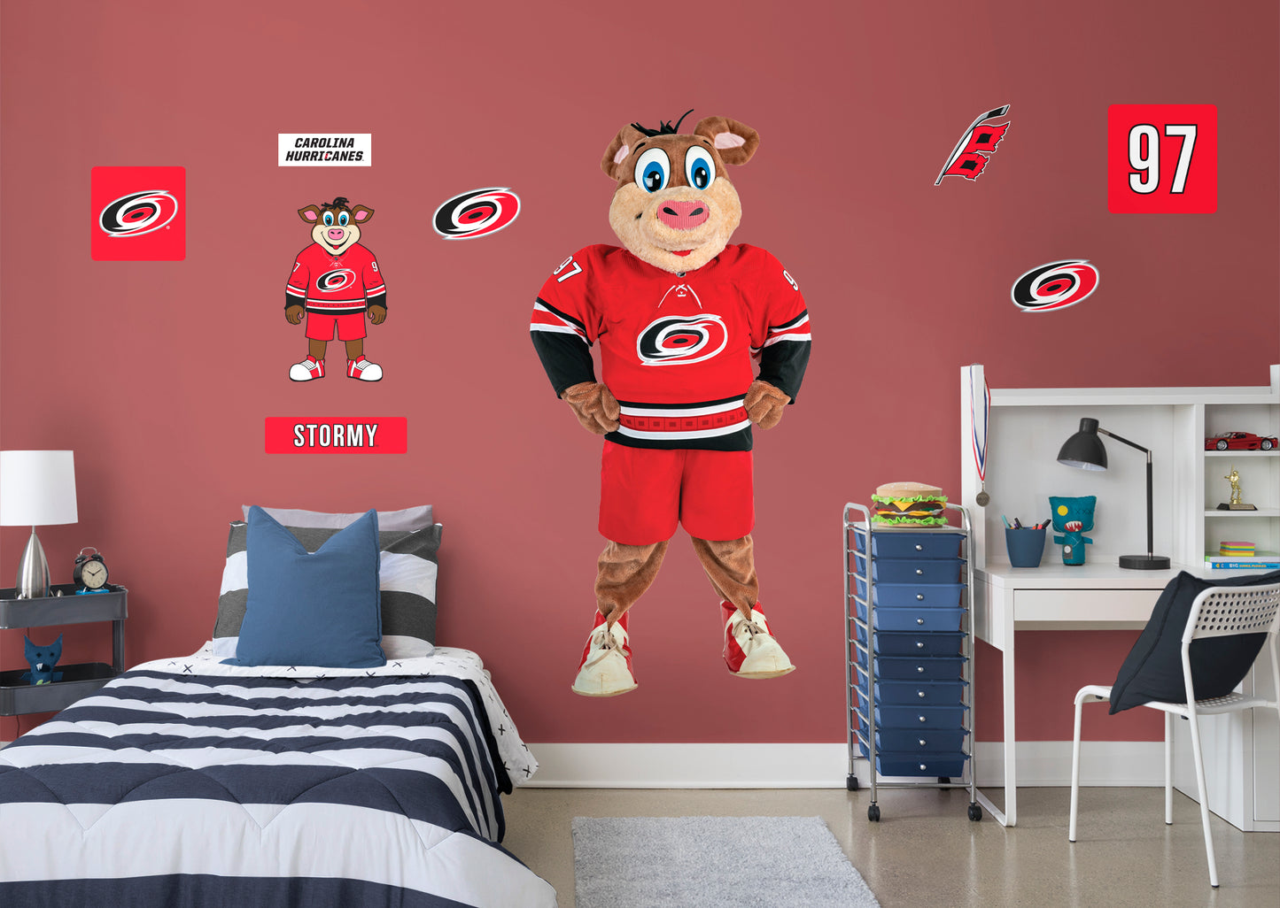 Carolina Hurricanes: Stormy 2021 Mascot        - Officially Licensed NHL Removable Wall   Adhesive Decal