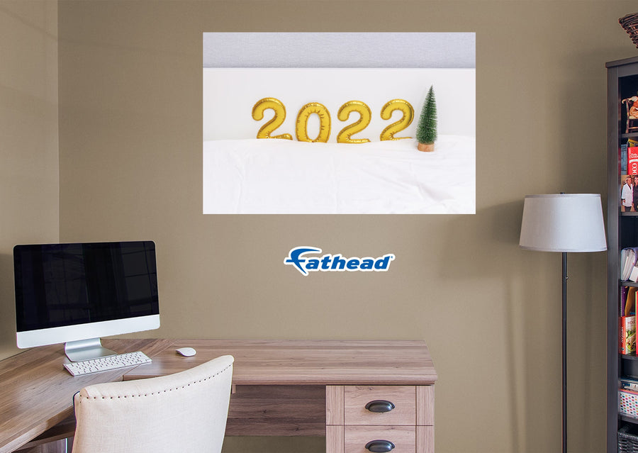 New Year: Golden 2022 Poster - Removable Adhesive Decal