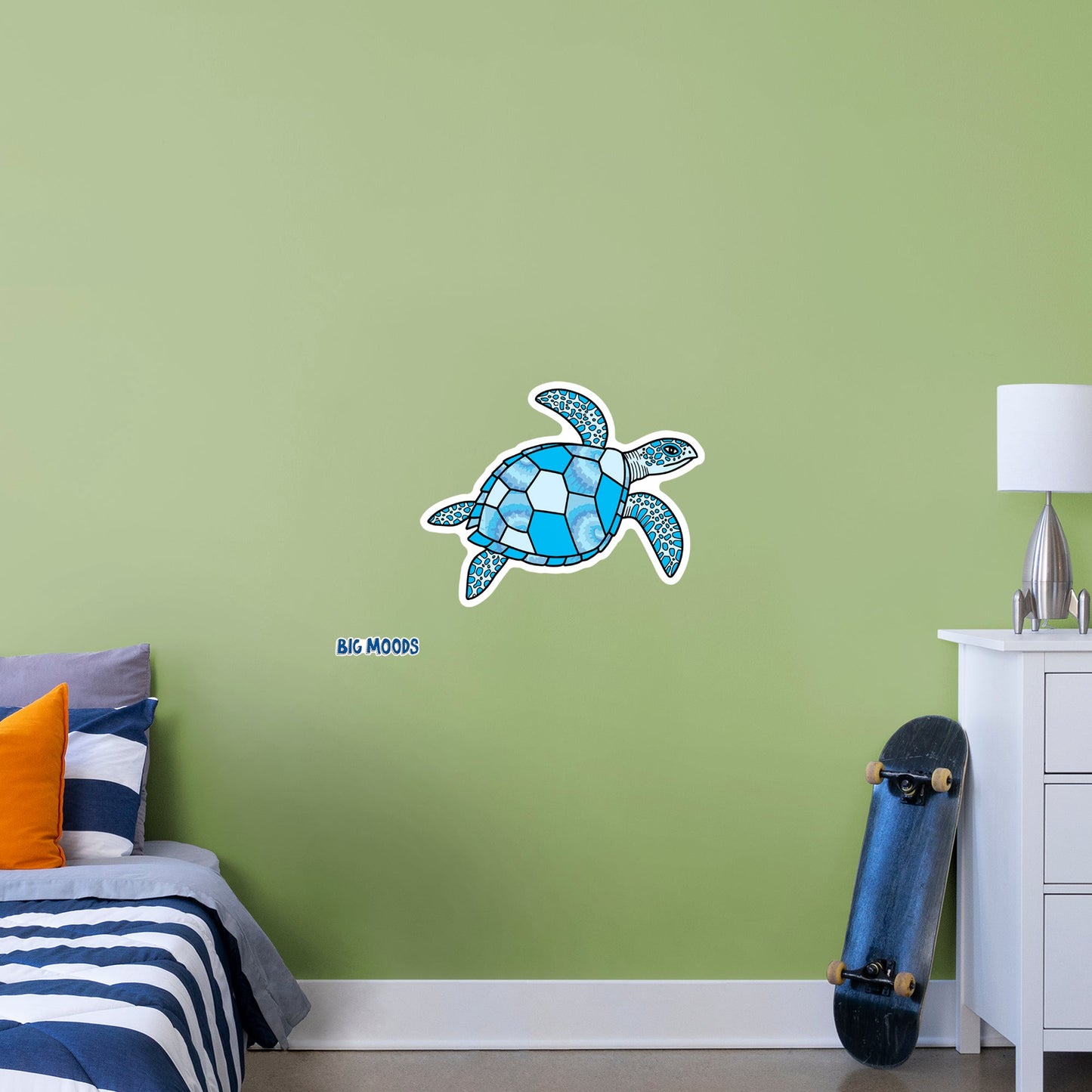 Turtle (Blue)        - Officially Licensed Big Moods Removable     Adhesive Decal