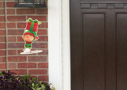 Christmas: Elf with Present - Outdoor Graphic