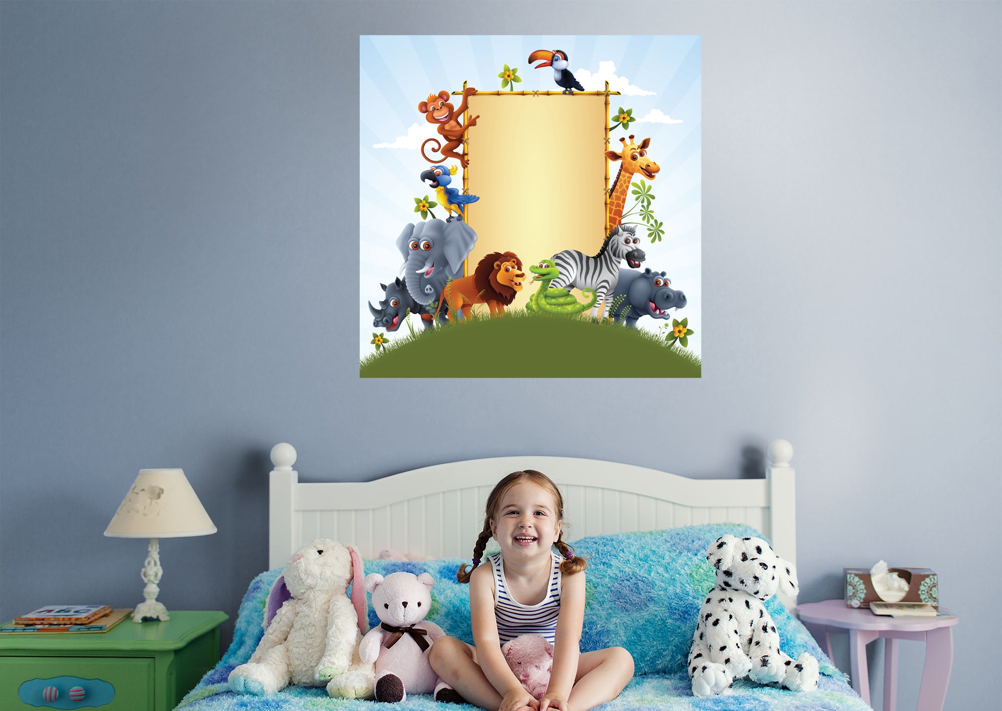 Jungle: Happy Friends Dry Erase - Removable Wall Adhesive Decal