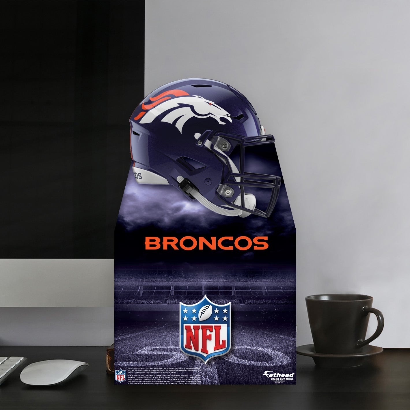 Denver Broncos:  2022 Helmet  Mini   Cardstock Cutout  - Officially Licensed NFL    Stand Out
