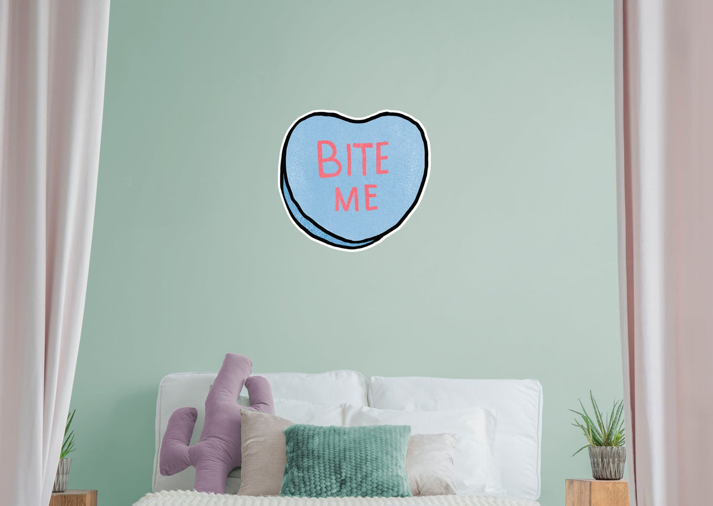 Bite Me Heart        - Officially Licensed Big Moods Removable     Adhesive Decal