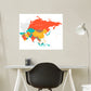 Maps: Asia Color Block Mural        -   Removable Wall   Adhesive Decal