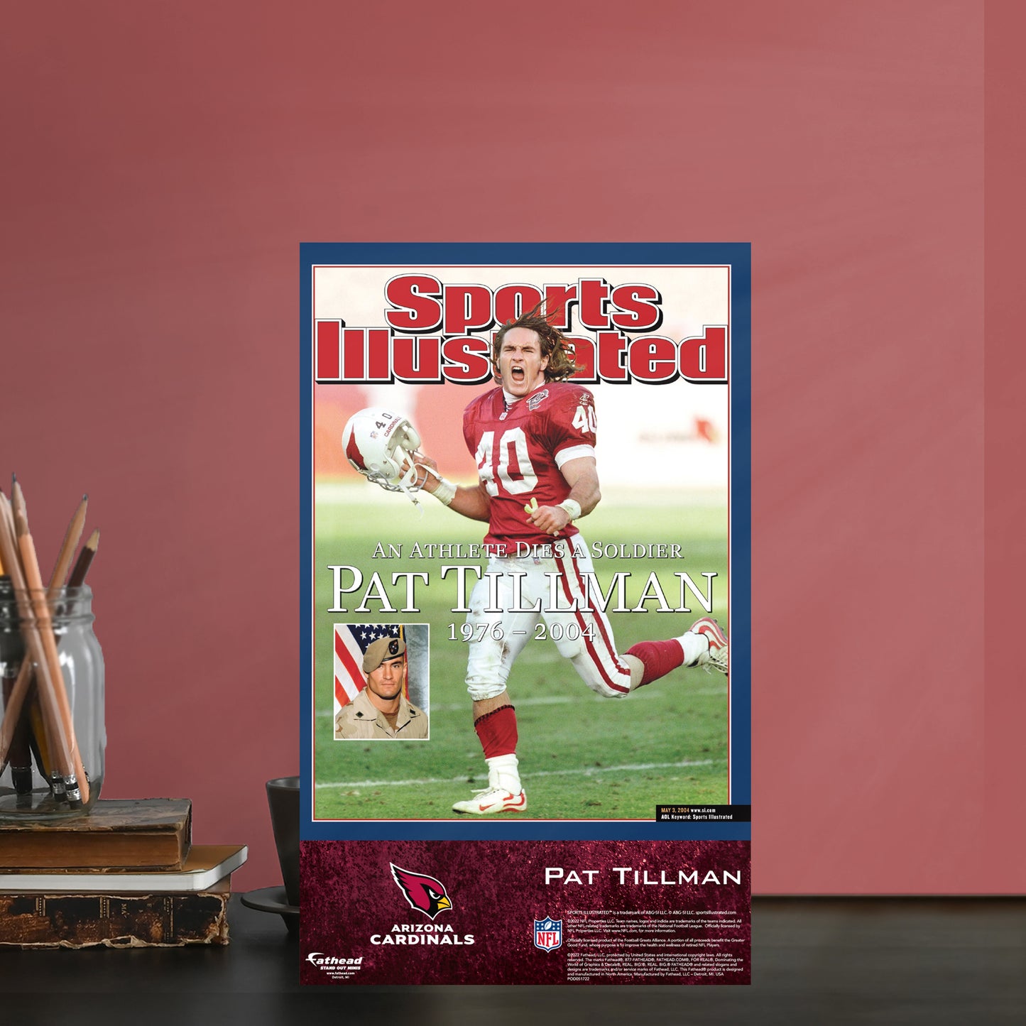 Arizona Cardinals: Pat Tillman May 2004 Sports Illustrated Cover Stand Out Mini Cardstock Cutout - Officially Licensed NFL Stand Out