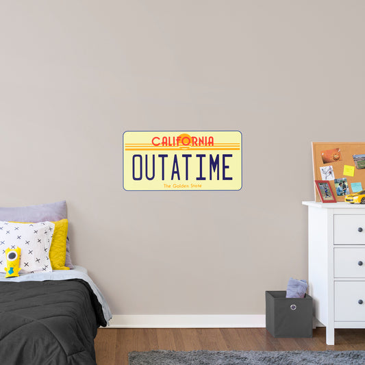 Back to the Future:  Outta Time License Plate        - Officially Licensed NBC Universal Removable     Adhesive Decal