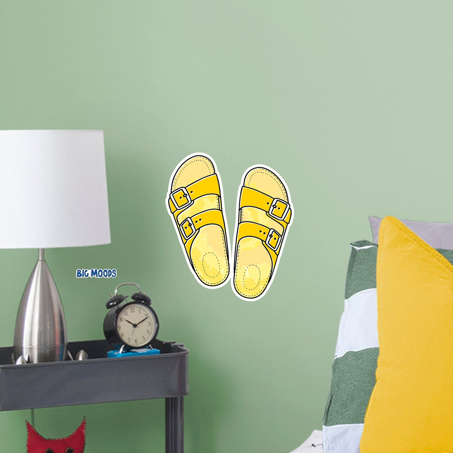 Sandals (Yellow)        - Officially Licensed Big Moods Removable     Adhesive Decal