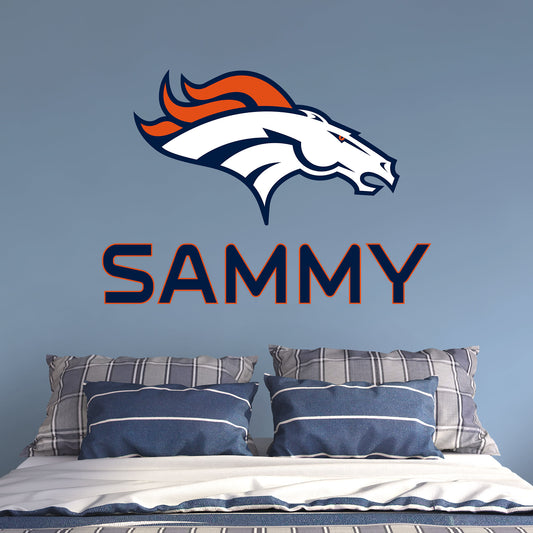 Denver Broncos:  Stacked Personalized Name        - Officially Licensed NFL    Transfer Decal
