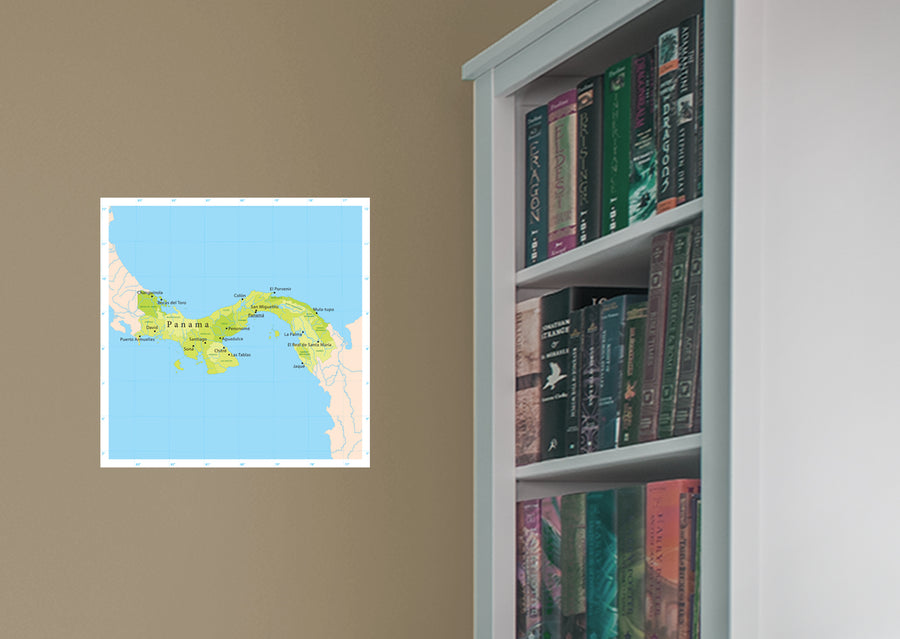 Maps of North America: Panama Mural        -   Removable Wall   Adhesive Decal