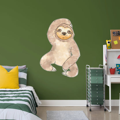 Sloth Watercolor        - Officially Licensed Big Moods Removable     Adhesive Decal