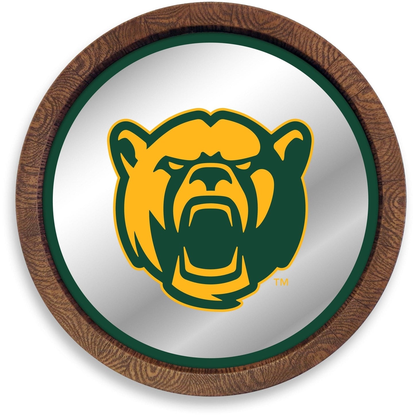 Baylor Bears: Bear - "Faux" Barrel Top Mirrored Wall Sign - The Fan-Brand