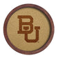 Baylor Bears: "Faux" Barrel Framed Cork Board Monochrome Logo