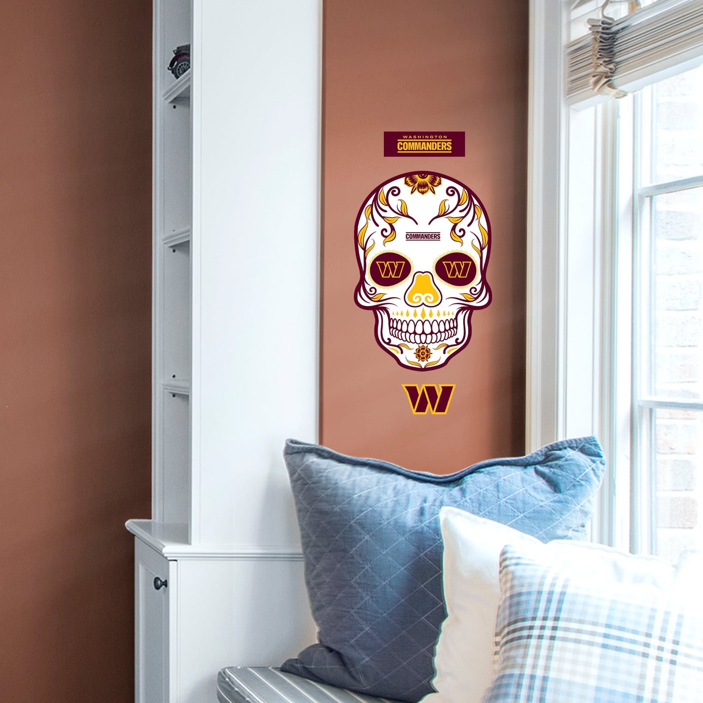Washington Commanders: Skull - Officially Licensed NFL Removable Adhesive Decal