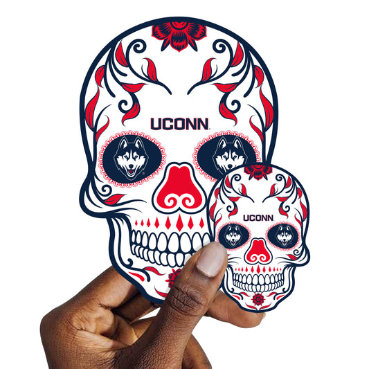 UConn Huskies:  2022 Skull Minis        - Officially Licensed NCAA Removable     Adhesive Decal