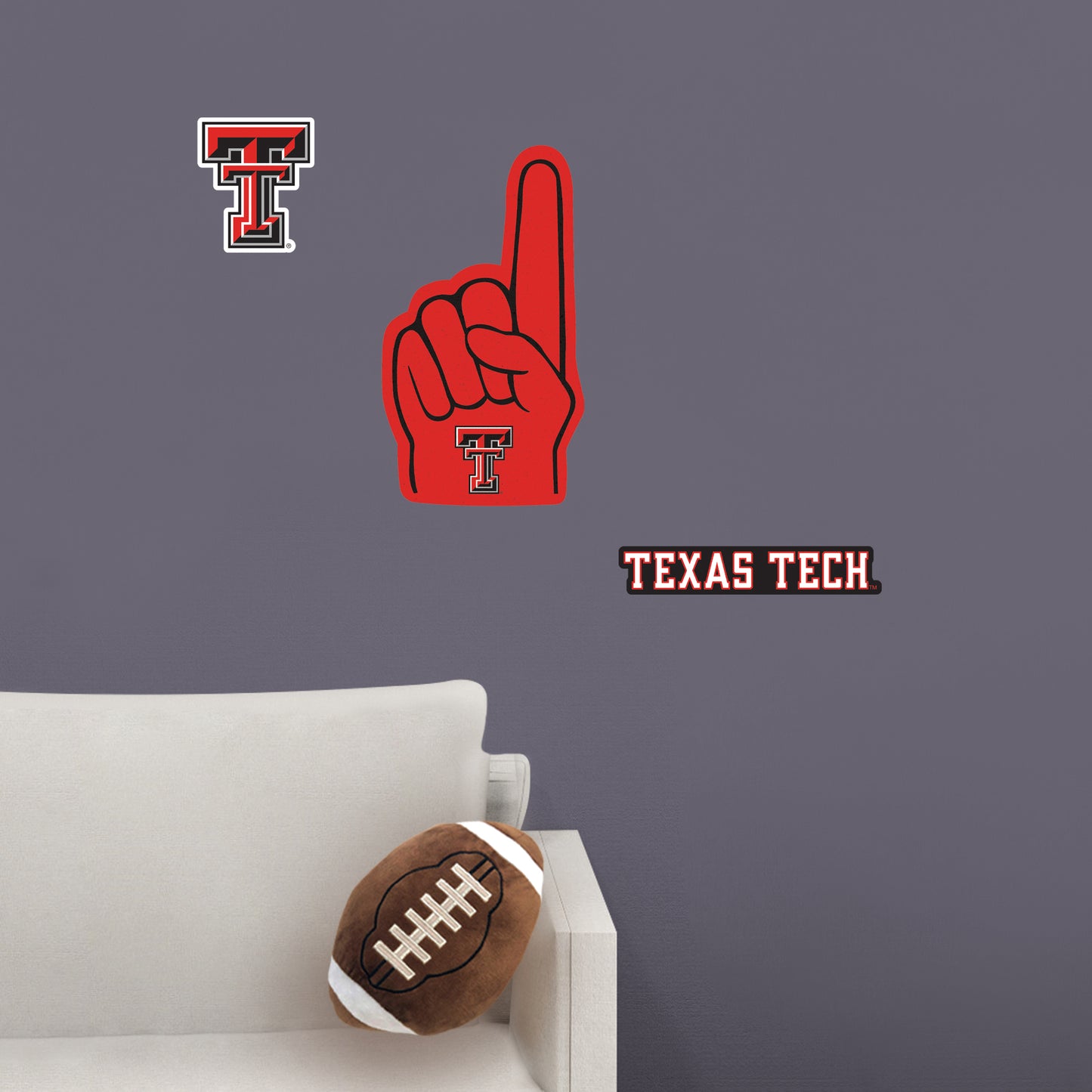 Texas Tech Red Raiders:    Foam Finger        - Officially Licensed NCAA Removable     Adhesive Decal