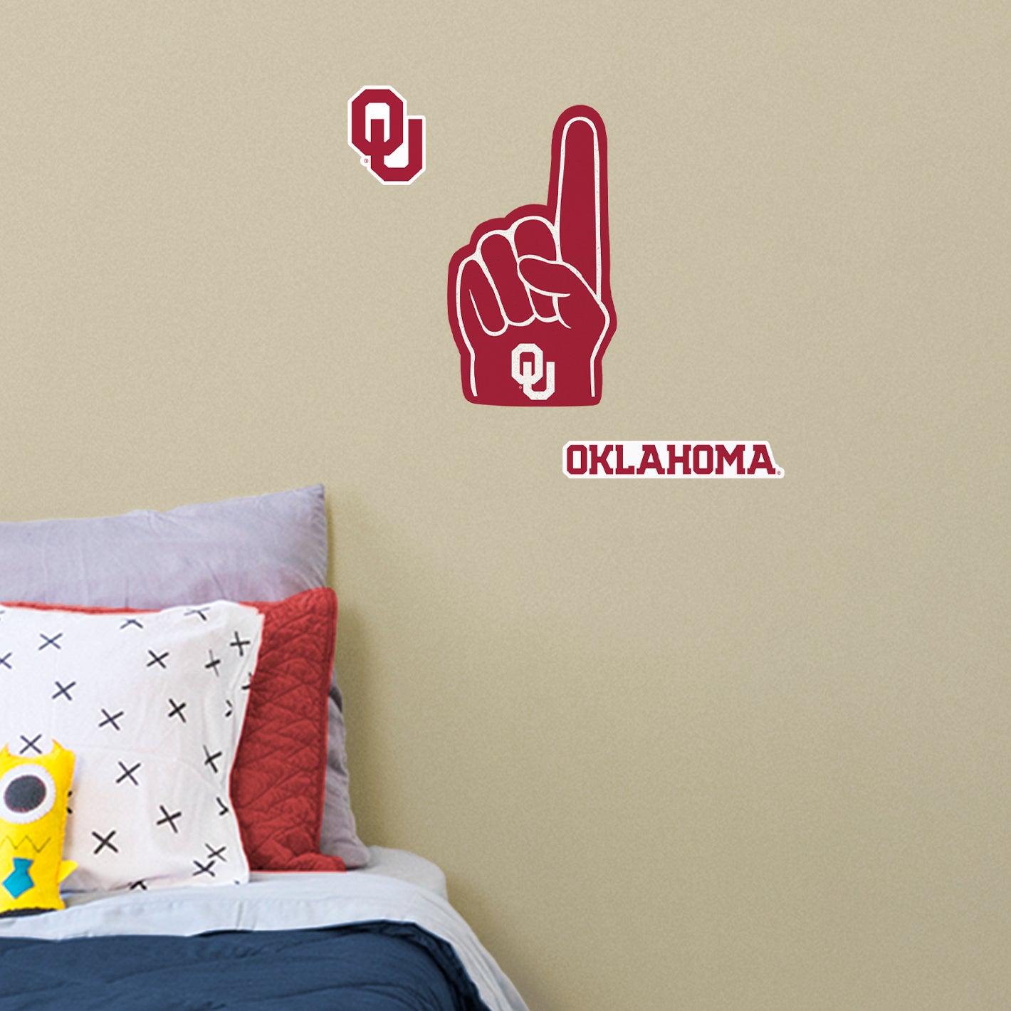 Oklahoma Sooners:  2021  Foam Finger        - Officially Licensed NCAA Removable     Adhesive Decal