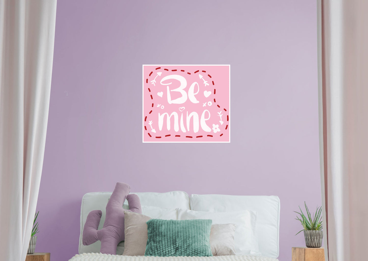 Be Mine Pink Love        - Officially Licensed Big Moods Removable     Adhesive Decal