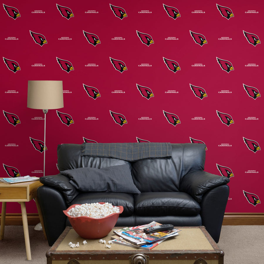 Arizona Cardinals - Line Pattern - Peel & Stick Wallpaper - Official NFL - Reusable Vinyl Wall Decals
