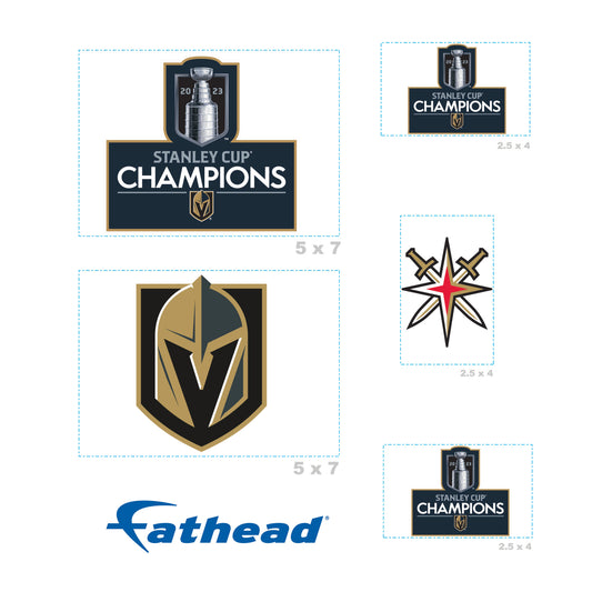 Vegas Golden Knights: 2023 Stanley Cup Champions Logo Minis - Officially Licensed NHL Removable Adhesive Decal