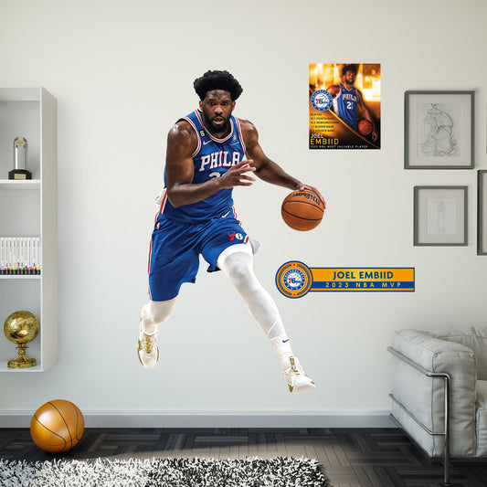 Philadelphia 76ers: Joel Embiid MVP - Officially Licensed NBA Removable Adhesive Decal