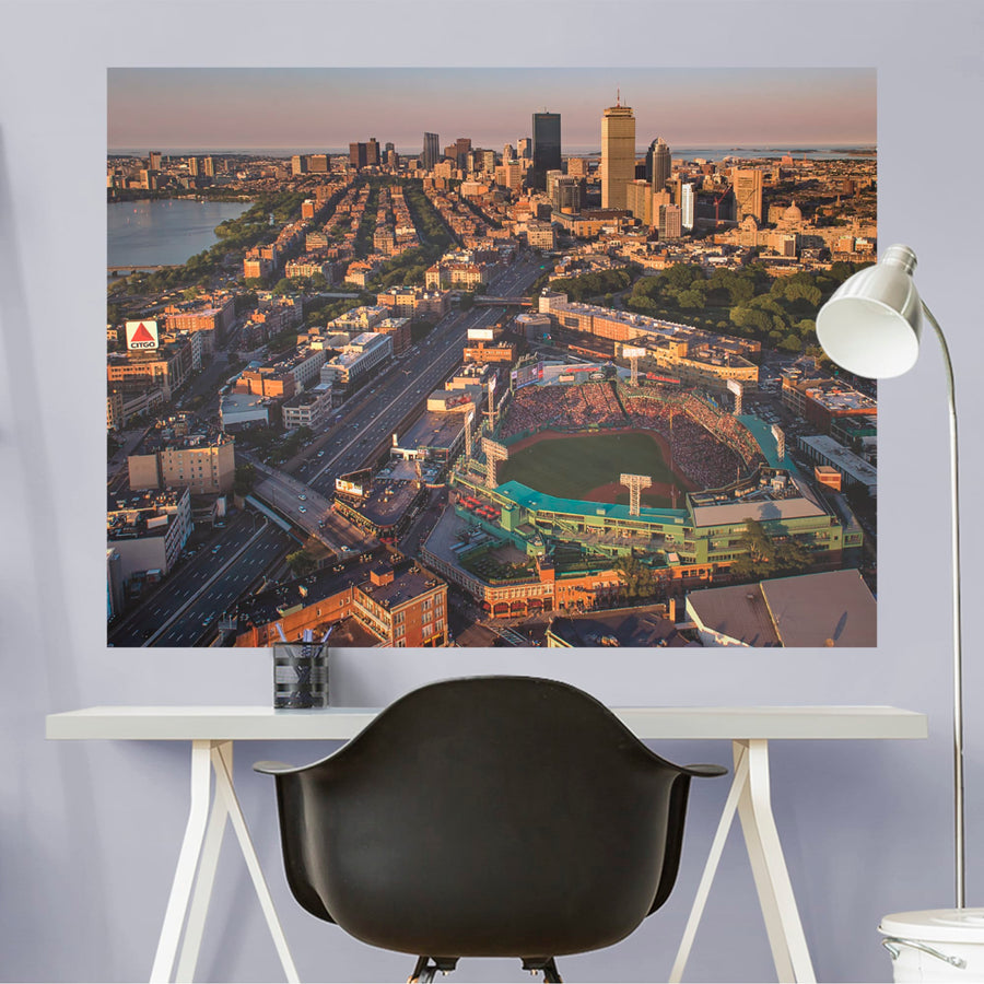 Fenway Park Skyline - Peel & Stick Poster - Official MLB - Boston Red Sox - Reusable Vinyl Wall Decal