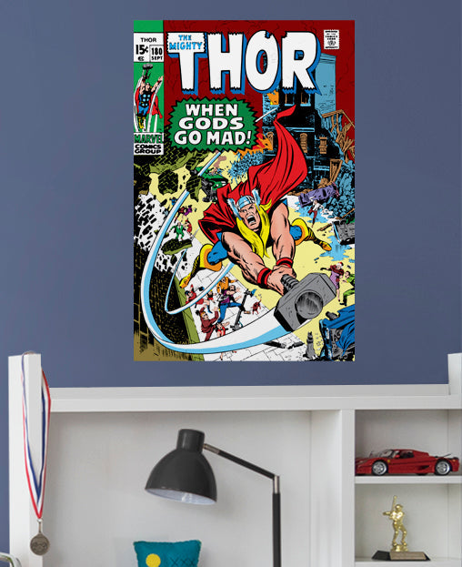 The Mighty Thor:  Mural        - Officially Licensed Marvel Removable     Adhesive Decal