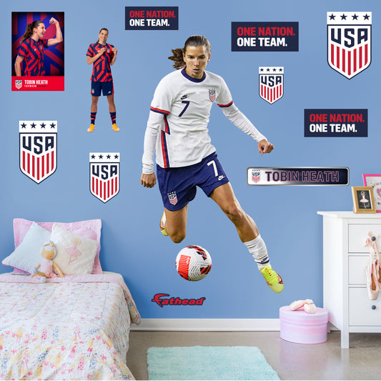 Tobin Heath 2022 RealBig        - Officially Licensed USWNT Removable     Adhesive Decal