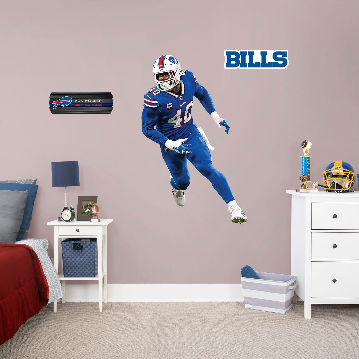 Buffalo Bills: Von Miller         - Officially Licensed NFL Removable     Adhesive Decal
