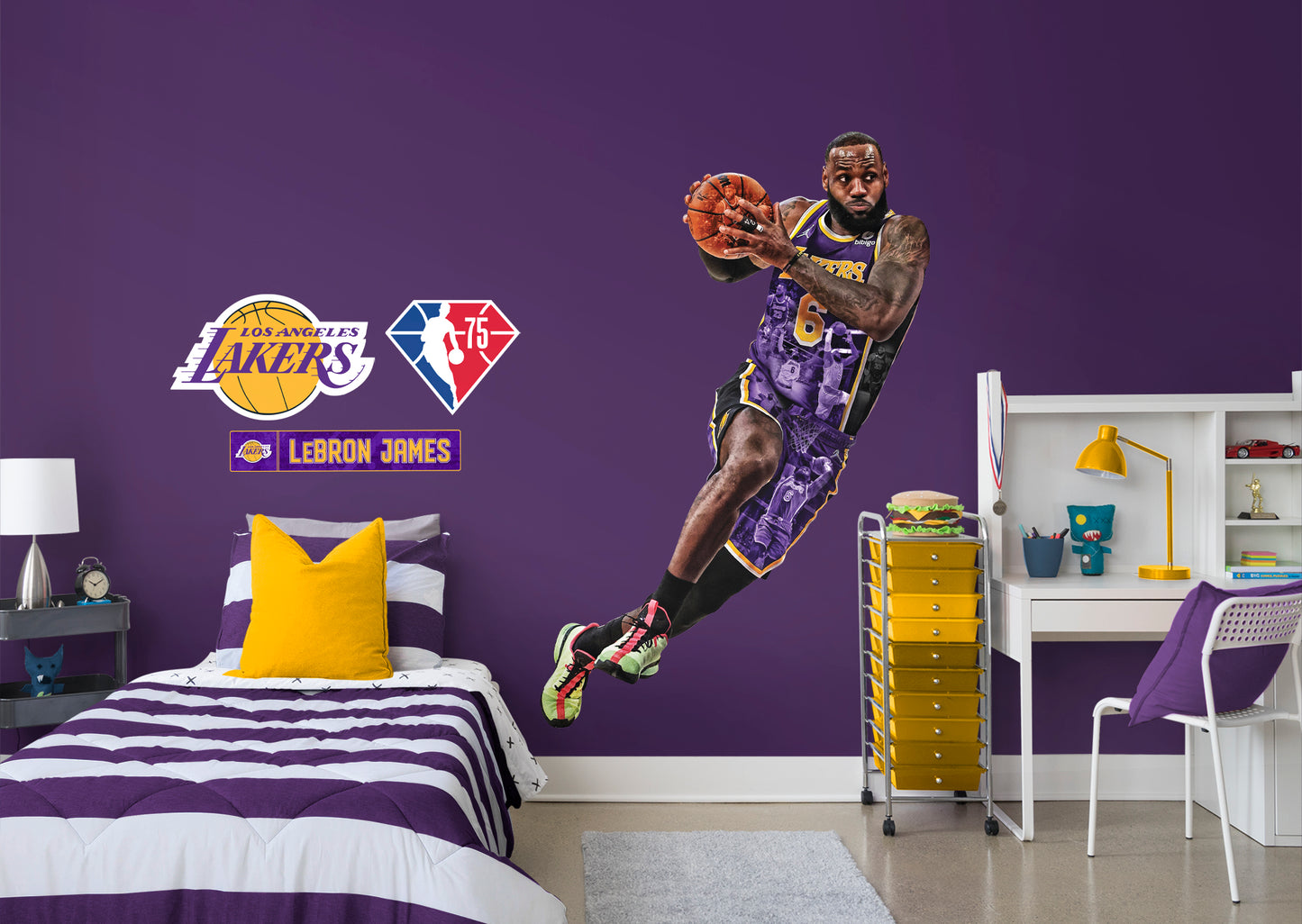 Los Angeles Lakers: LeBron James 2021 75th Anniversary Limited Edition        - Officially Licensed NBA Removable     Adhesive Decal