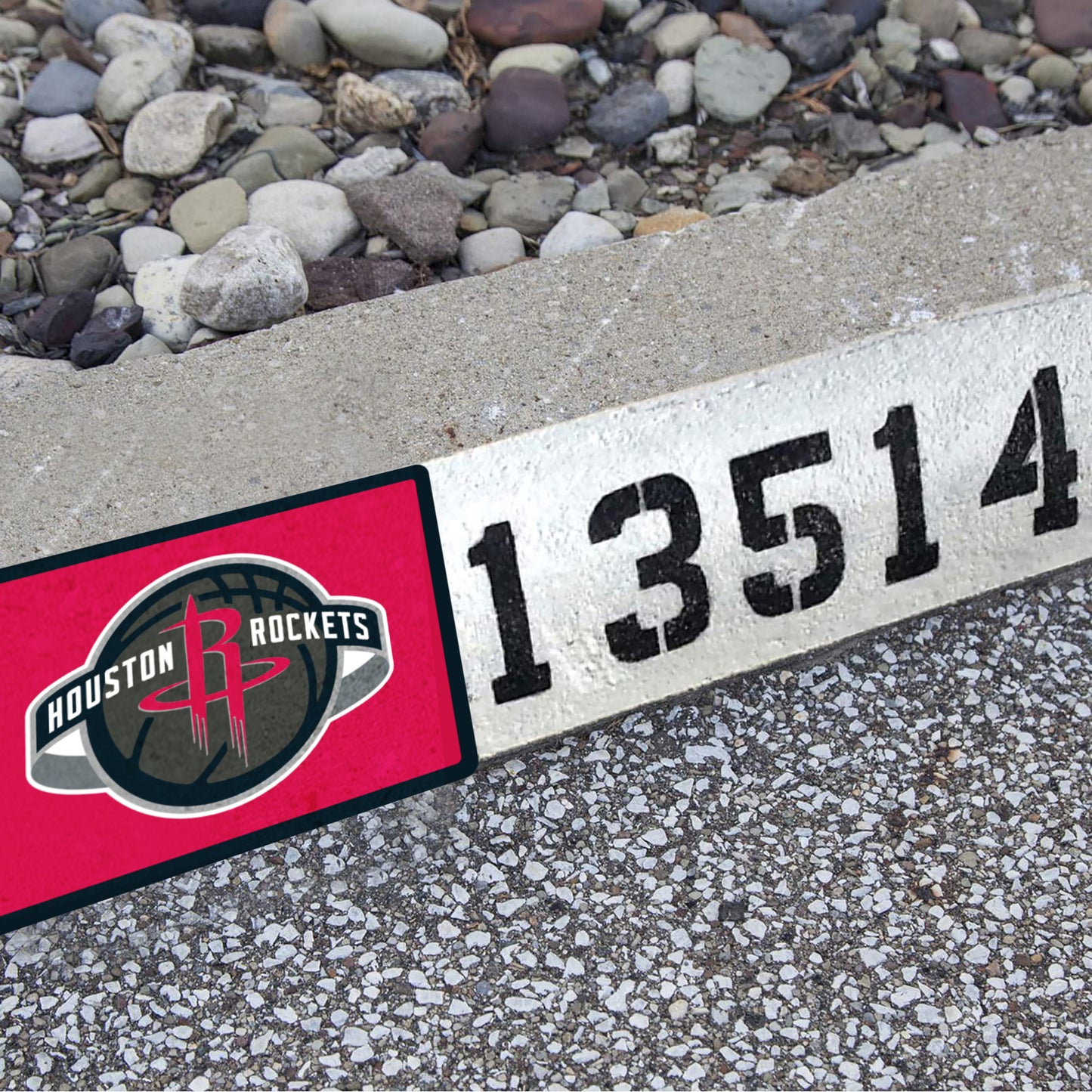 Houston Rockets:  Address Block Logo        - Officially Licensed NBA    Outdoor Graphic