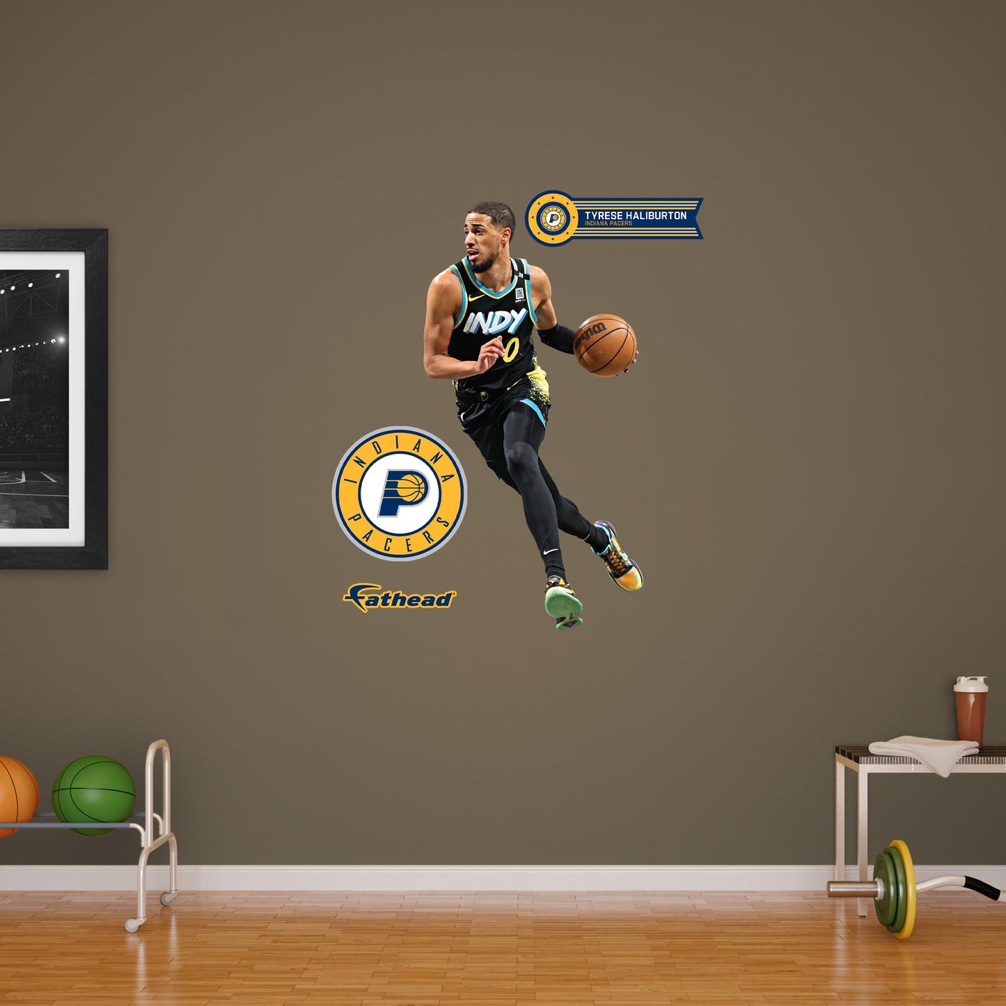 Indiana Pacers: Tyrese Haliburton City Jersey        - Officially Licensed NBA Removable     Adhesive Decal