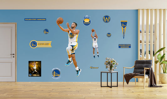 Golden State Warriors: Stephen Curry  Finger Roll        - Officially Licensed NBA Removable     Adhesive Decal