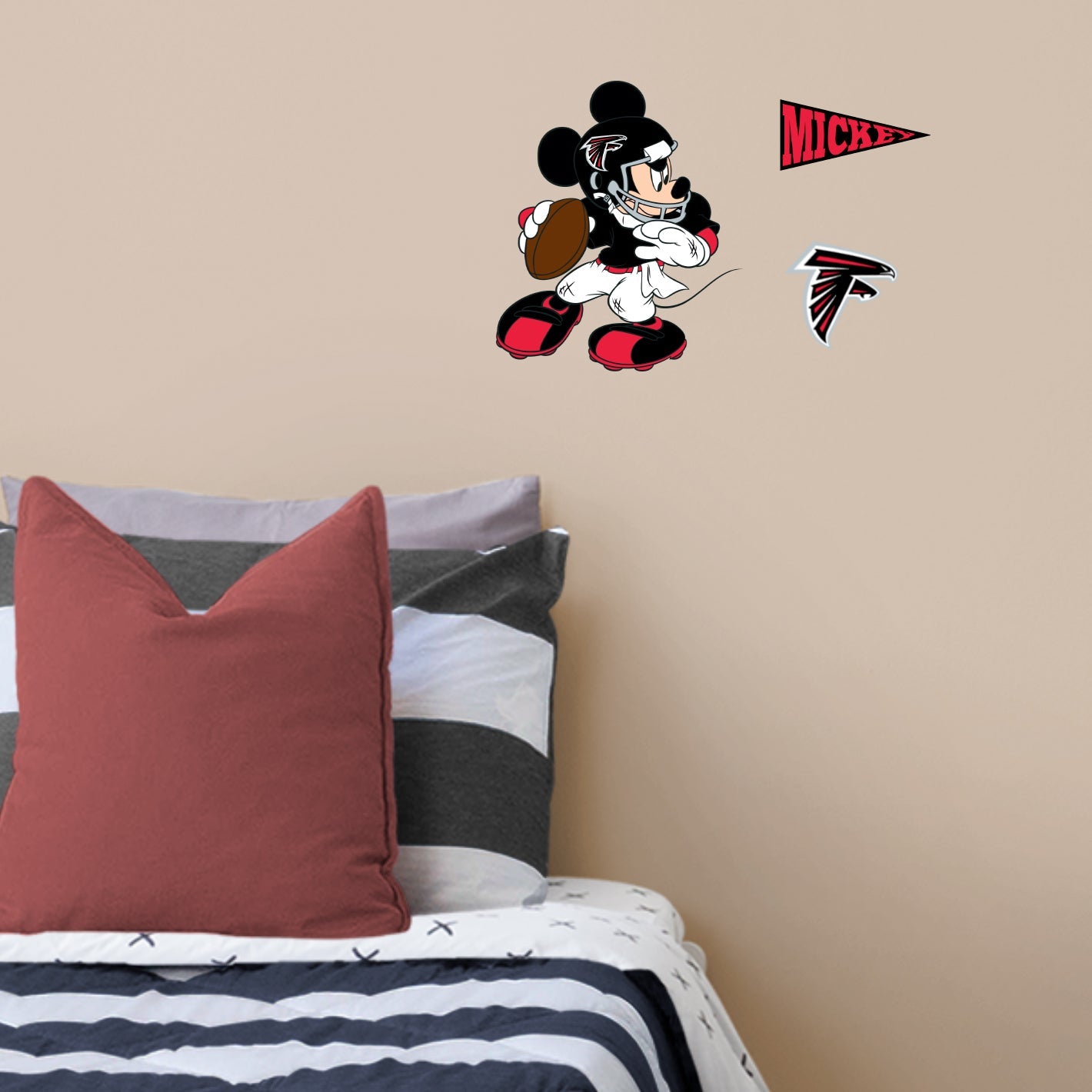 Atlanta Falcons: Mickey Mouse - Officially Licensed NFL Removable Adhesive Decal