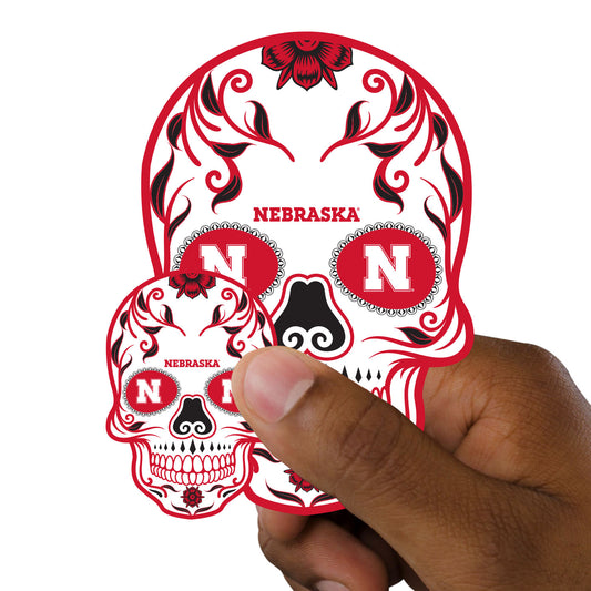 Nebraska Cornhuskers:   Skull Minis        - Officially Licensed NCAA Removable     Adhesive Decal