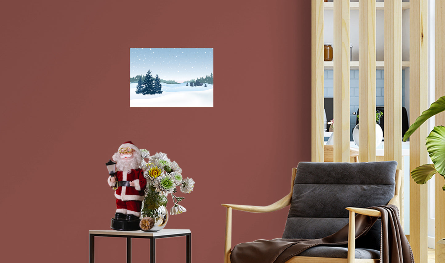 Christmas:  Snowdrifts Poster        -   Removable     Adhesive Decal